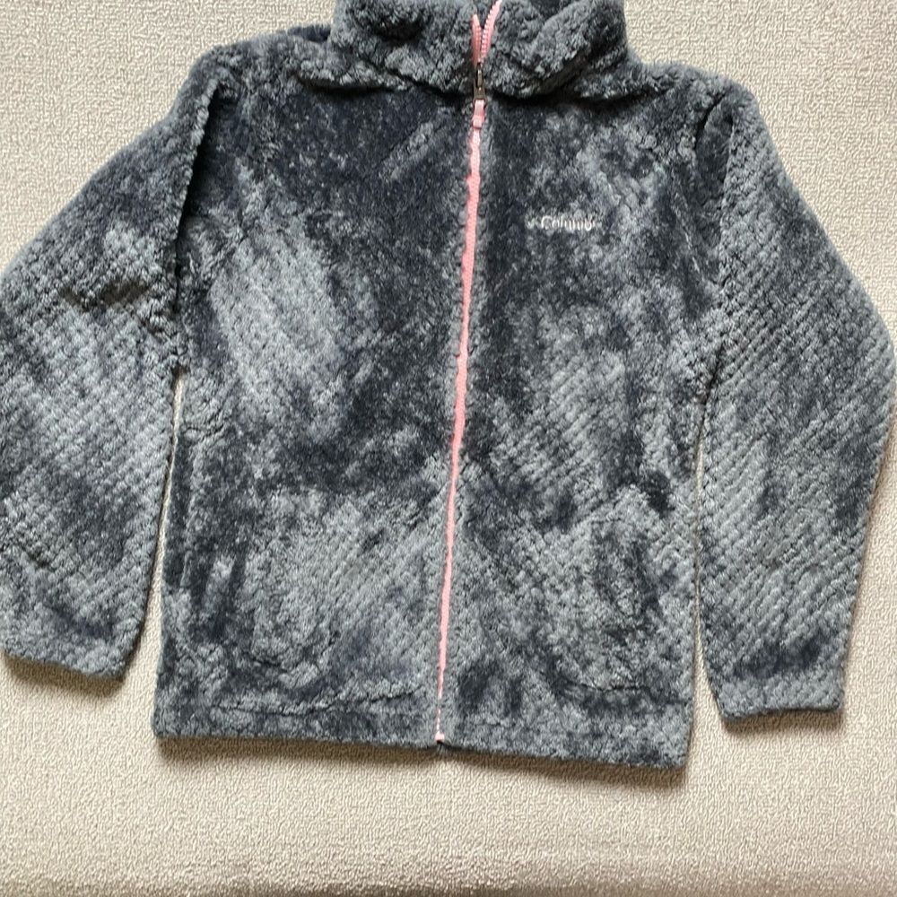 Columbia Kids Large Gray Fleece Jacket- Outdoor Camping Hiking Campcore